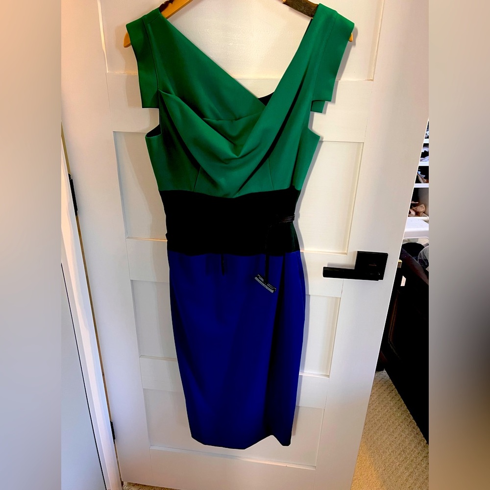 Elegant Green and Blue Women's Dress